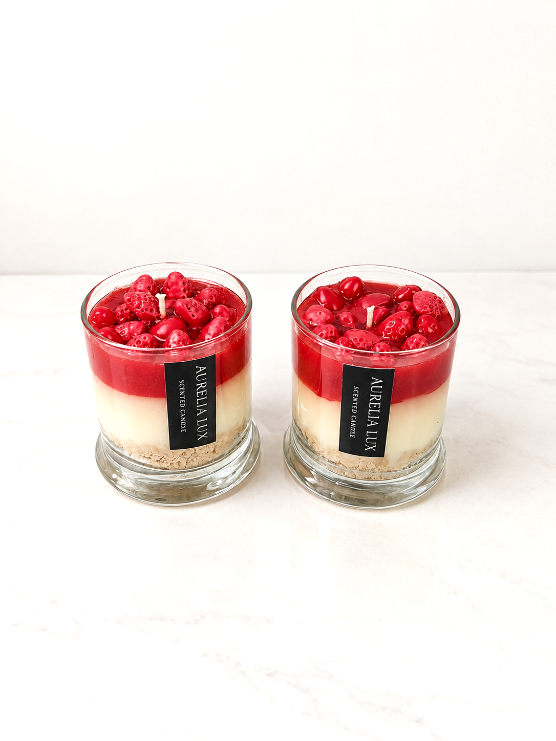 Strawberry Cheesecake scented Candle | Luxury Dessert Candle | Handmade Home Decor