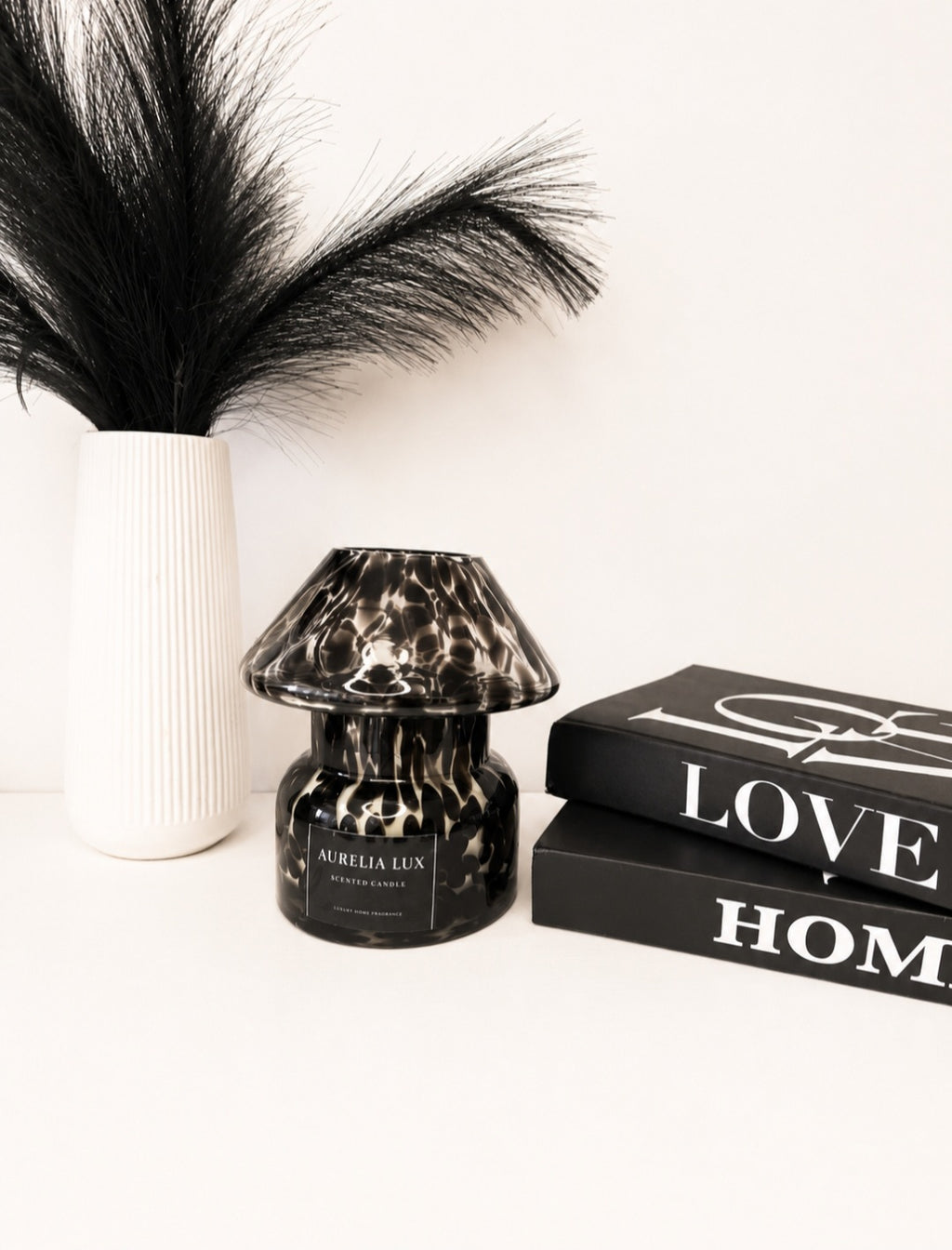 60 hr Scented Candle | Dalmatian Glass Lamp Jar | Home Fragrance-AURELIALUX