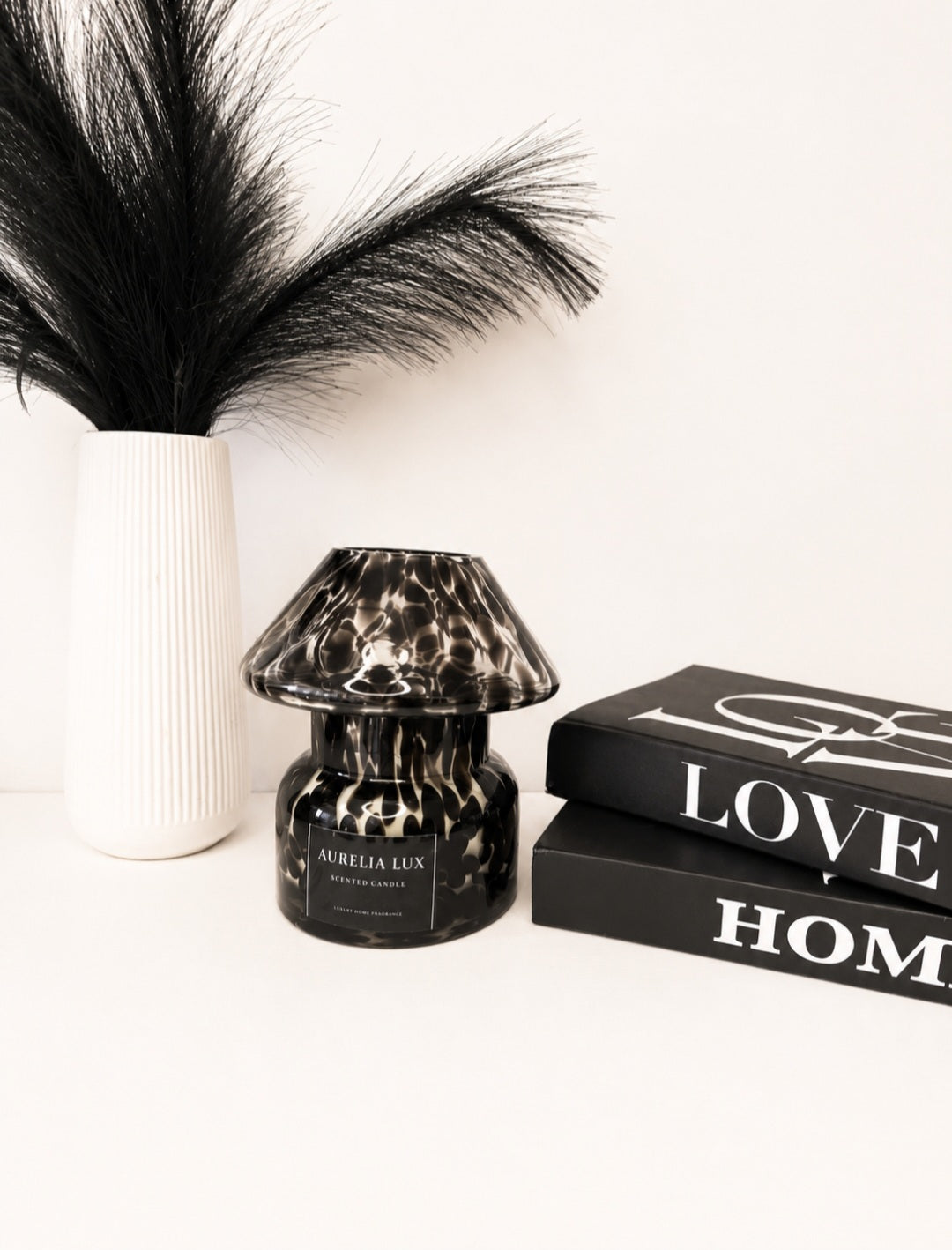 60 hr Scented Candle | Dalmatian Glass Lamp Jar | Home Fragrance-AURELIALUX