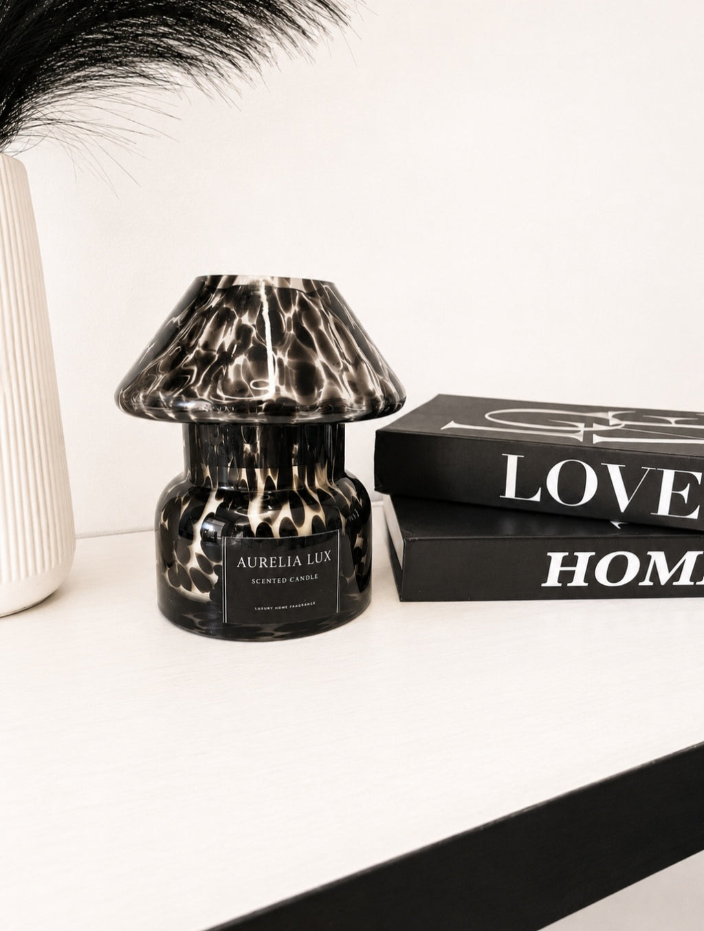 60 hr Scented Candle | Dalmatian Glass Lamp Jar | Home Fragrance-AURELIALUX