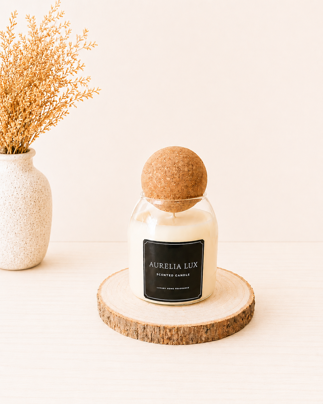 Cork Lid Candle Jar